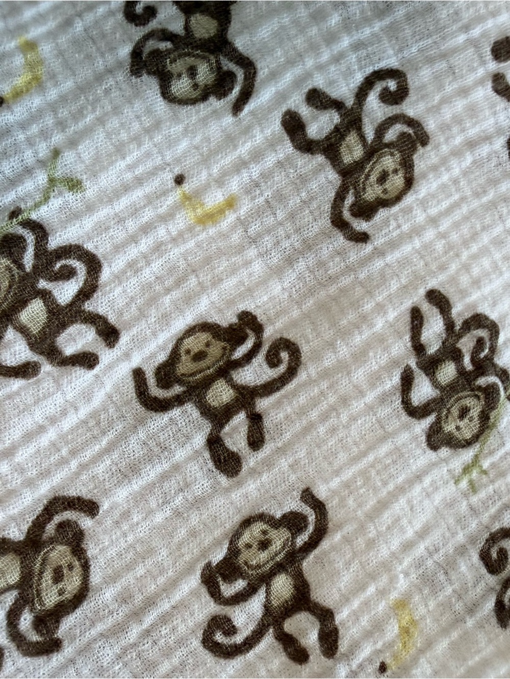 Monkey print, Green & White Muslin Blanket Set 3 pk cloud island & swaddle me - Picture 6 of 8